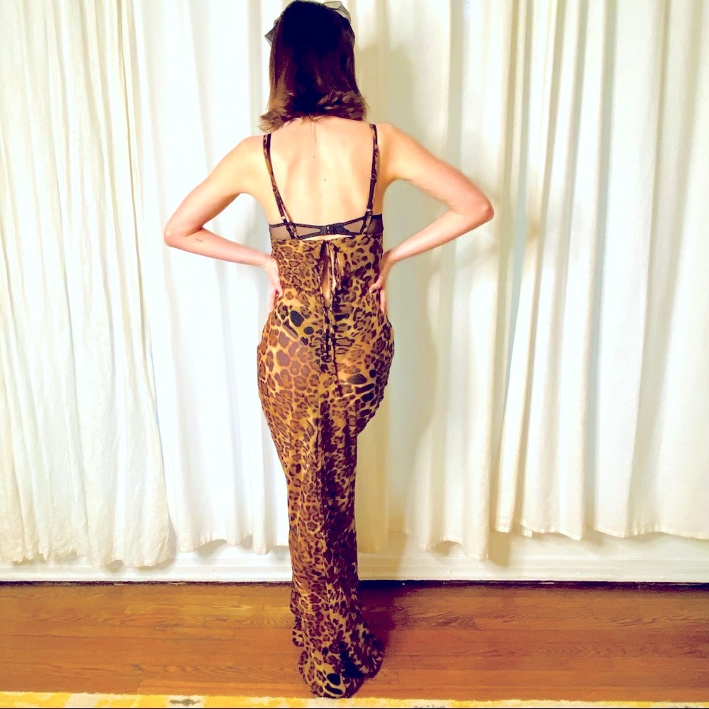 Sheer Leopard Print Maxi Dress NWT! - Picture 10 of 11